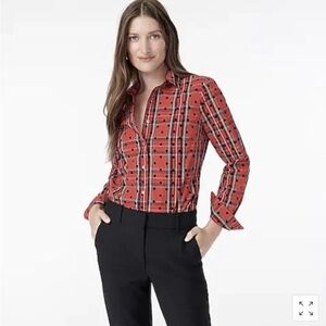 J. Crew Red and Black Plaid Button Down Shirt